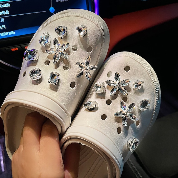 Décorations De Chaussures, 13PCS Pins Crocs Accessoires De Fleur De Chaussure En Strass Breloques De Chaussures Pour Femme Sabots Ornements De Chaussure Bricolage, Pour Femmes Et Filles, Bricolage