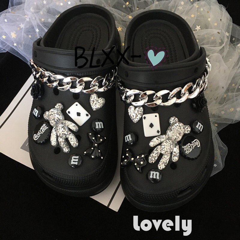 1PCS Fashion Shoes Designer Croc Charms Bling Rhinestone Girl Crystal  Diamond Gem Decoration Metal Pearl Accessorie Free Shippin