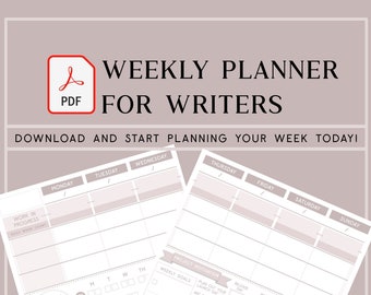 Weekly Planner for Writers (PDF download and print)