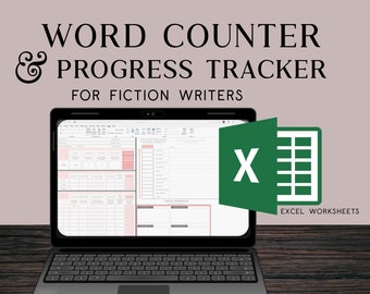 Excel Word Count and Progress Tracker Worksheet for Fiction Writers