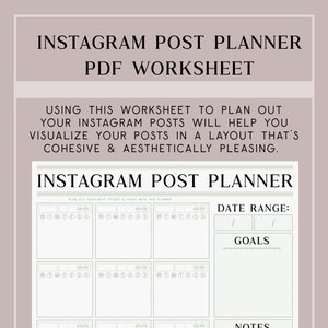 Instagram Post Planner PDF Worksheet image 3