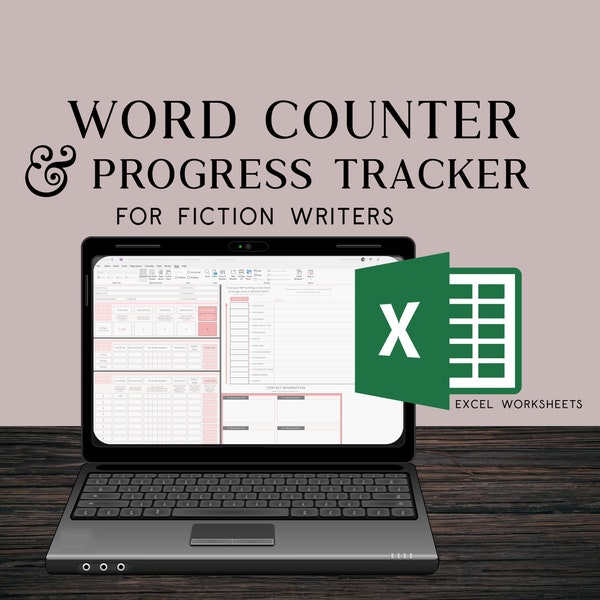 Excel Word Count and Progress Tracker Worksheet for Fiction Writers