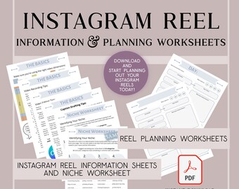 Instagram Reel Information & Planning PDF Worksheets