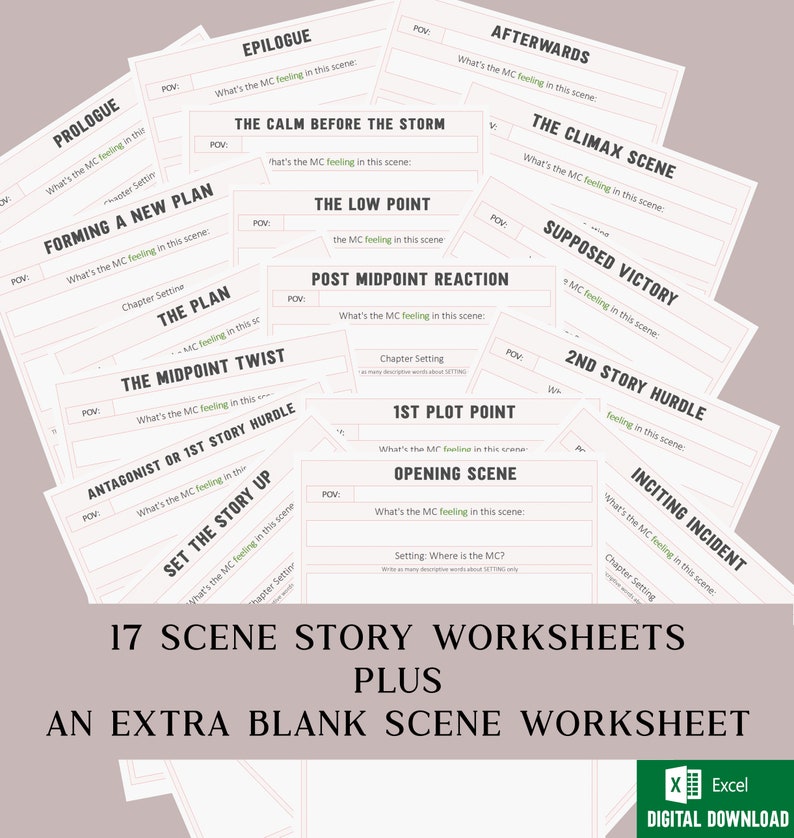 Excel 17 Scene Story Outline Worksheets image 2