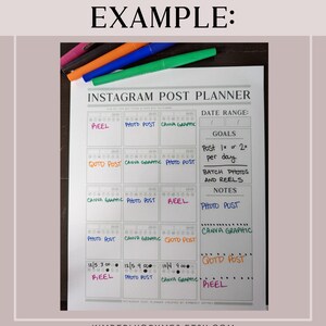 Instagram Post Planner PDF Worksheet image 4