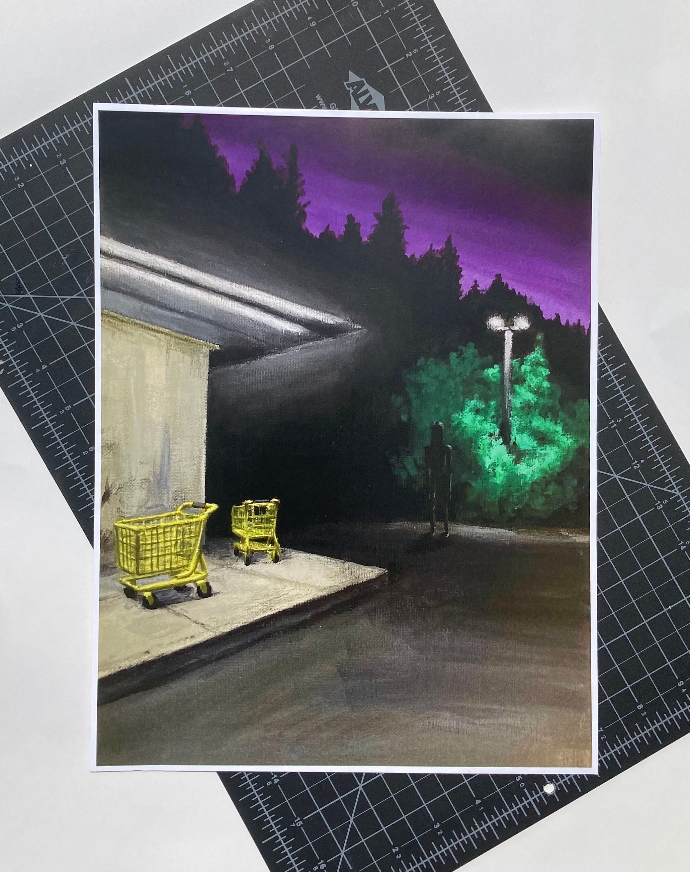 Behind the Grocery Store Art Print Etsy