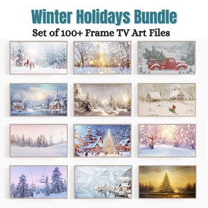 Christmas Frame TV Art Set of 100, Winter Holidays Frame TV Art Bundle, Samsung Frame TV Art Set Christmas, Digital Download
