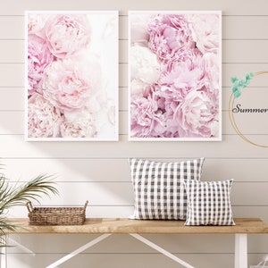 Peony Wall Art Set of 3 Prints, Pink Flower Prints 3 Piece Wall Art ...