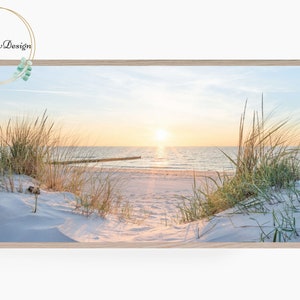 Samsung Frame TV Art, Beach Sunset/Sunrise, Coastal Landscape, Beach Grass, Frame TV Art, Digital Download