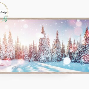 Samsung Frame TV Art, Winter Decor, Frame TV Art, Winter Snowy Forest, Christmas, Digital Art for Frame TV