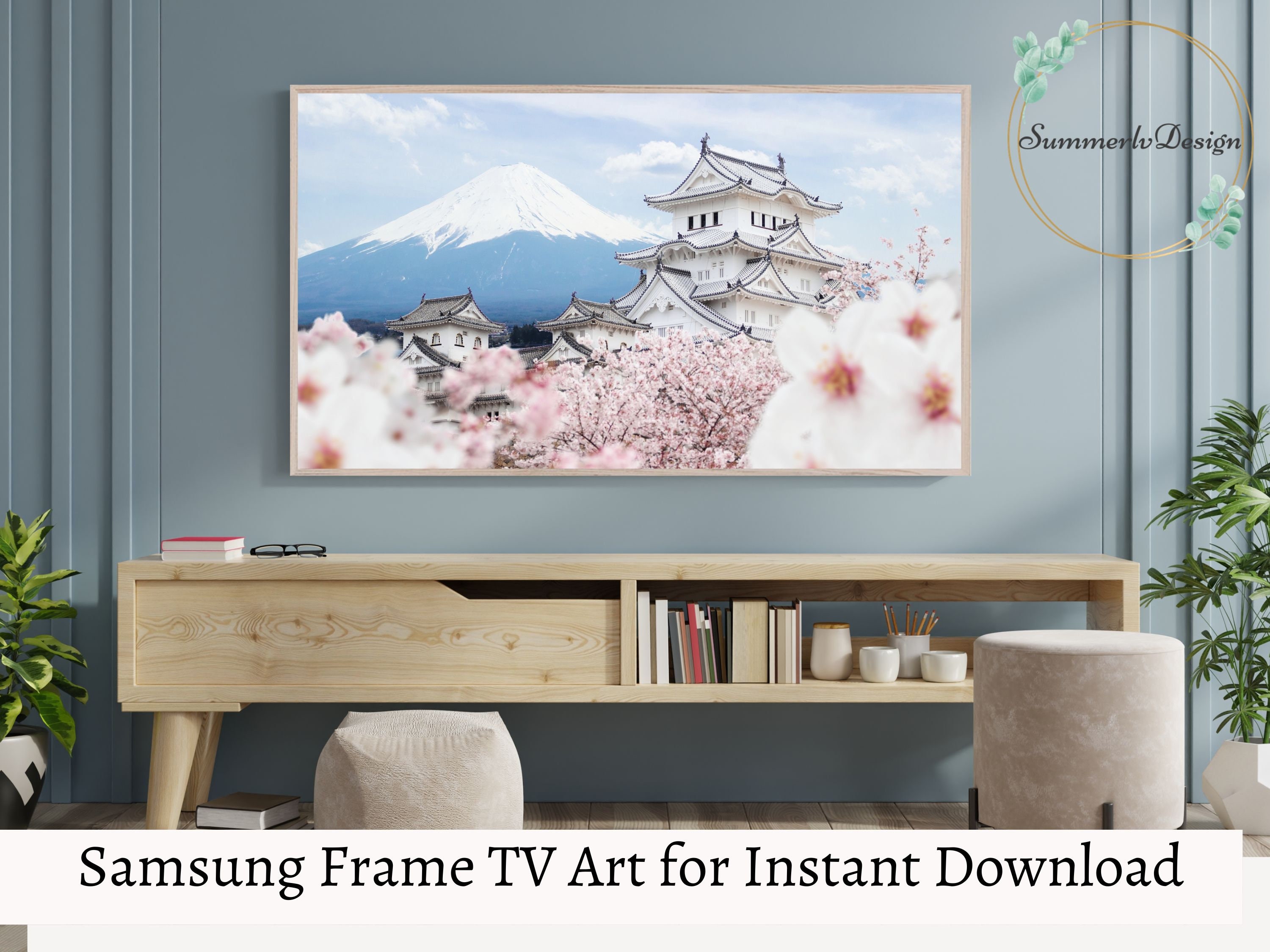 Samsung Frame TV Art, Spring in Japan, Cherry Blossom