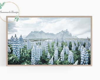 Samsung Frame TV Art Spring/Summer, Frame TV Art, Flower Field, Mountain Landscape, Wildflowers, Digital Art for Frame TV