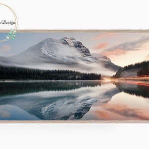Samsung Frame TV Art, Mountain Lake Landscape, Frame TV Art Nature, Digital Download