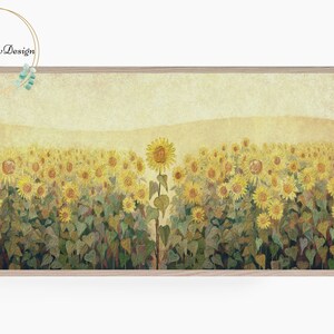 Frame TV Art 4K, Summer Sunflowers, Samsung Frame TV Art Landscape Oil Painting, Summer Floral Digital Art for Frame TV