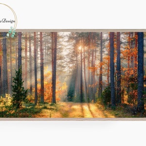 Samsung Frame TV Art of Autumn Forest, Fall Foliage Frame TV Digital Art, Forest Landscape Digital Art for Frame tv, fall Decor, Art TV fall