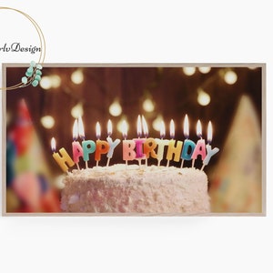 Samsung Frame TV Art Birthday, Frame TV Art Happy Birthday, Samsung Art TV Birthday Party, Digital Download for Samsung Frame