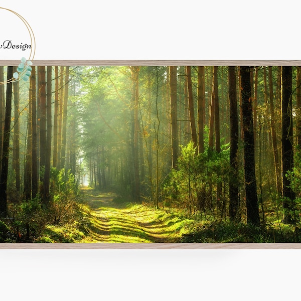 Samsung Frame TV Art Forest, Frame TV Art Summer, Forest Landscape Digital Art for Frame tv, Spring Decor, Art TV Spring