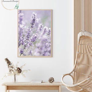Conjunto de arte mural de lavanda de 2 grabados, conjunto de estampado de flores silvestres púrpuras de 2, arte imprimible de la pared de flores botánicas / DESCARGA DIGITAL imagen 6