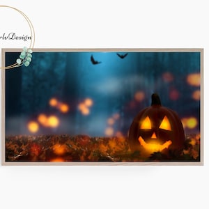 Samsung Frame TV Art Halloween, Frame TV Art Halloween, Jack O&#39;Lantern Frame TV Artwork, frame tv art fall decor pumpkin lantern