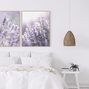 Conjunto de arte mural de lavanda de 2 grabados, conjunto de estampado de flores silvestres púrpuras de 2, arte imprimible de la pared de flores botánicas / DESCARGA DIGITAL imagen 5