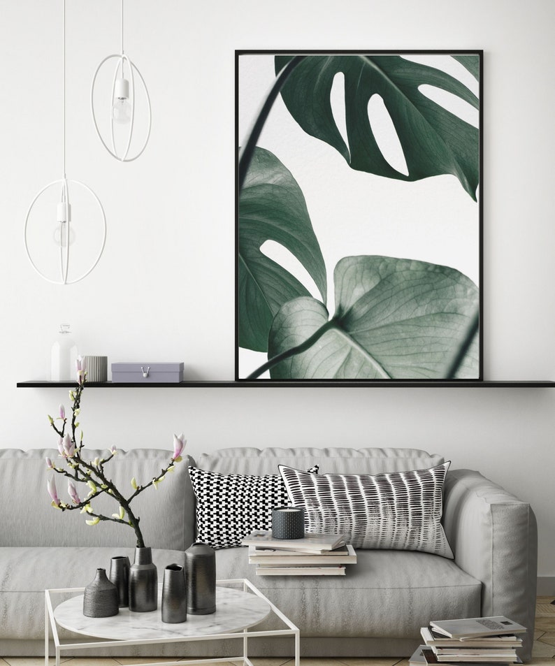 Tropical Leaf Wall Art Set of 2 Prints Botanical Wall Art Etsy