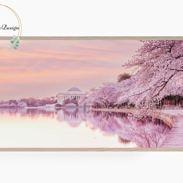 Samsung Frame TV Art, Spring, Cherry Blossom in Washington DC, Frame TV Art, Digital Download