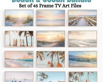 Beach & Ocean Frame TV Art Bundle, Coastal Frame TV Art Set, Summer Beach, Samsung Frame TV Art Set, Tropical Digital Art for Frame tv