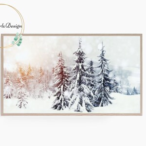 Samsung Frame TV Art, Winter Decor, Snowy Forest, Frame TV Art, Winter Landscape, Digital Art for Frame TV, Christmas Decor