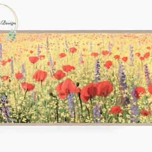 Samsung Frame TV Art, Wildflower Field, Floral Oil Painting, Spring Flowers, Frame TV Art, Digital Download
