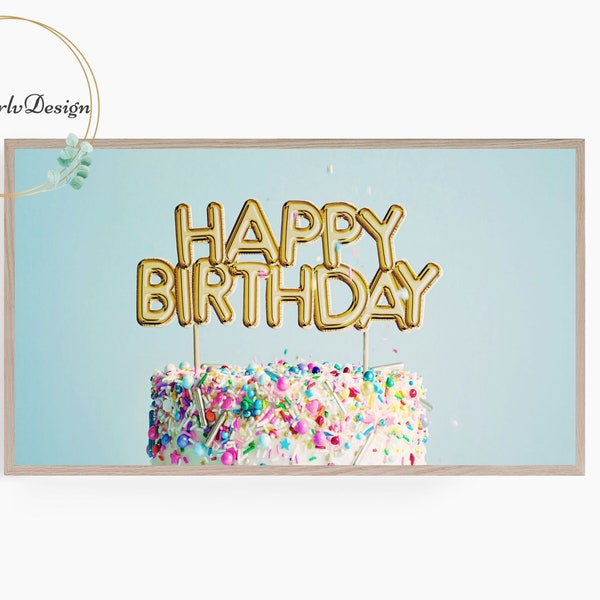 Samsung Frame TV Art Birthday, Frame TV Art Happy Birthday, Samsung Art TV Birthday Party, Digital Download for Samsung Frame