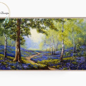 Samsung Frame TV Art, Spring Forest, Landscape Oil Painting, Frame TV Art Spring/Summer Decor, Digital Art for TV