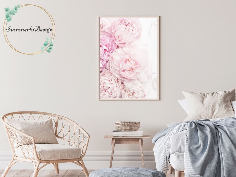 Peony Wall Art Set of 3 Prints, Pink Flower Prints 3 Piece Wall Art ...