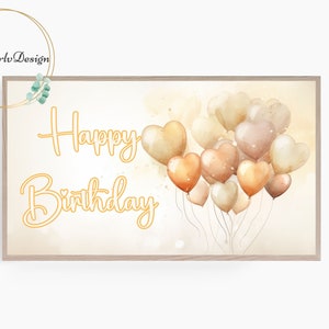 Samsung Frame TV Art Birthday, Frame TV Art Happy Birthday, Samsung Art TV Birthday Party, Digital Download for Samsung Frame