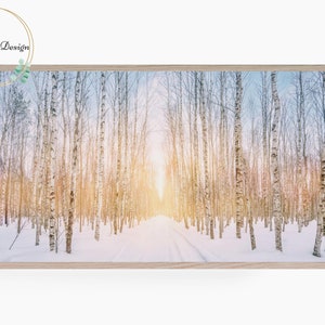Samsung Frame TV Art, Winter, Frame TV Art, Snowy Forest, Winter Landscape, Christmas, Digital Art for Frame TV
