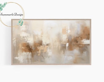 Abstract Frame TV Art , Modern Abstract Painting, Beige Neutral Tone, Minimalist, Samsung Frame TV Art, Digital Download