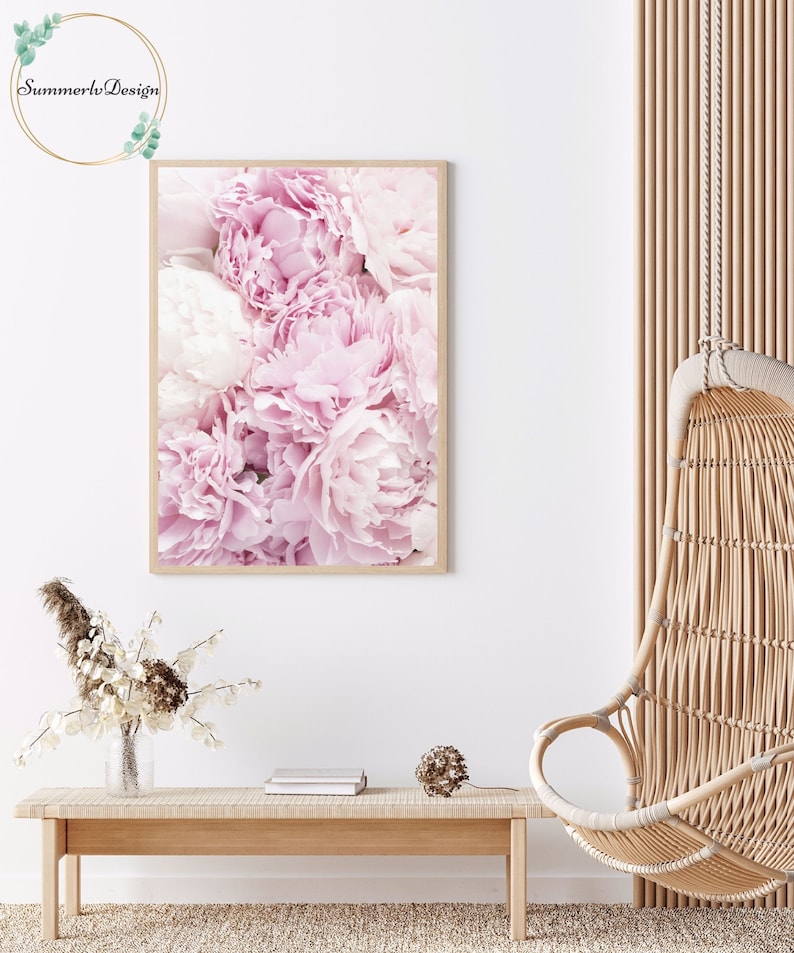 Peony Wall Art Set of 3 Prints, Pink Flower Prints 3 Piece Wall Art ...