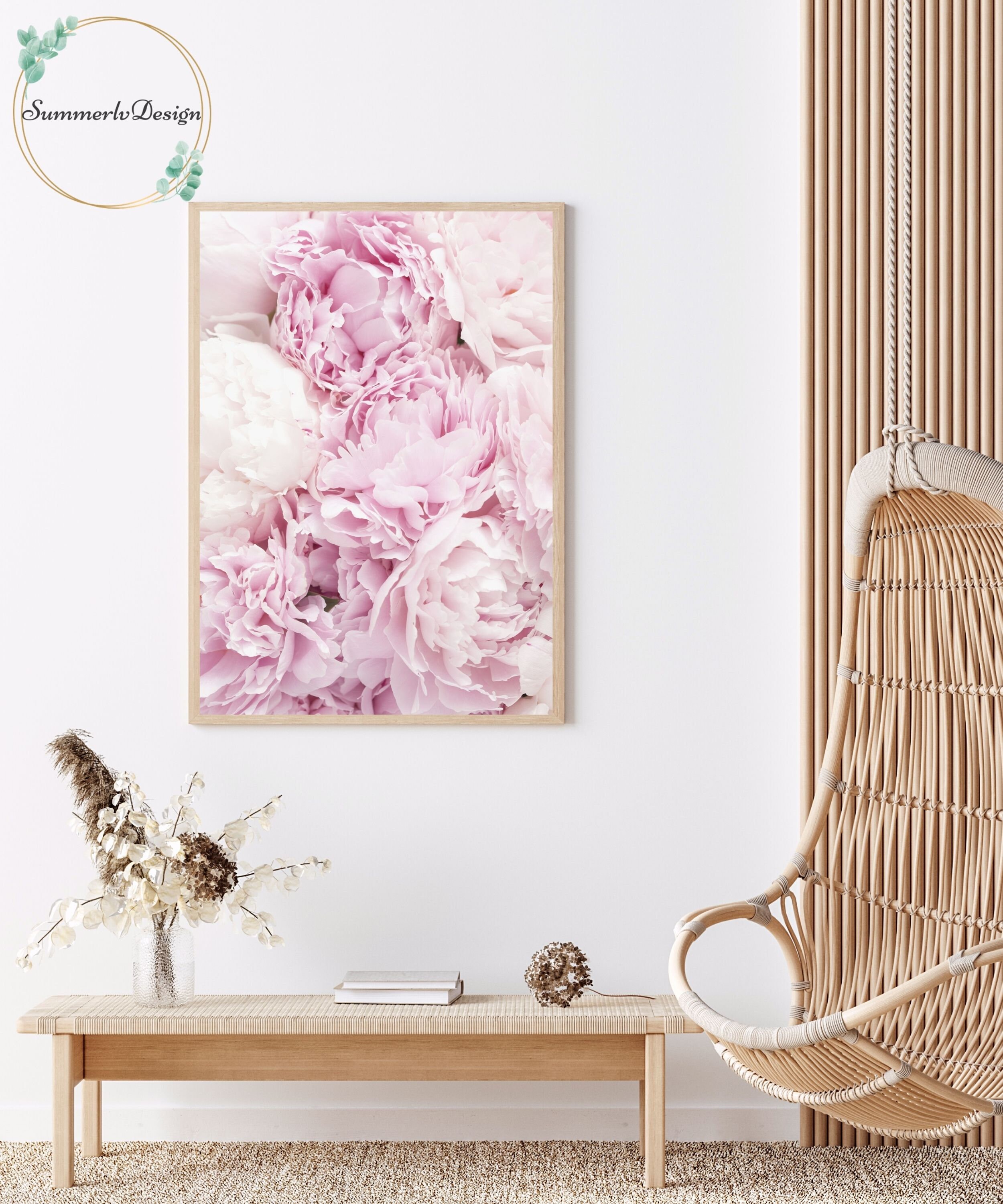 Peony Wall Art Set of 3 Prints, Pink Flower Prints 3 Piece Wall Art ...