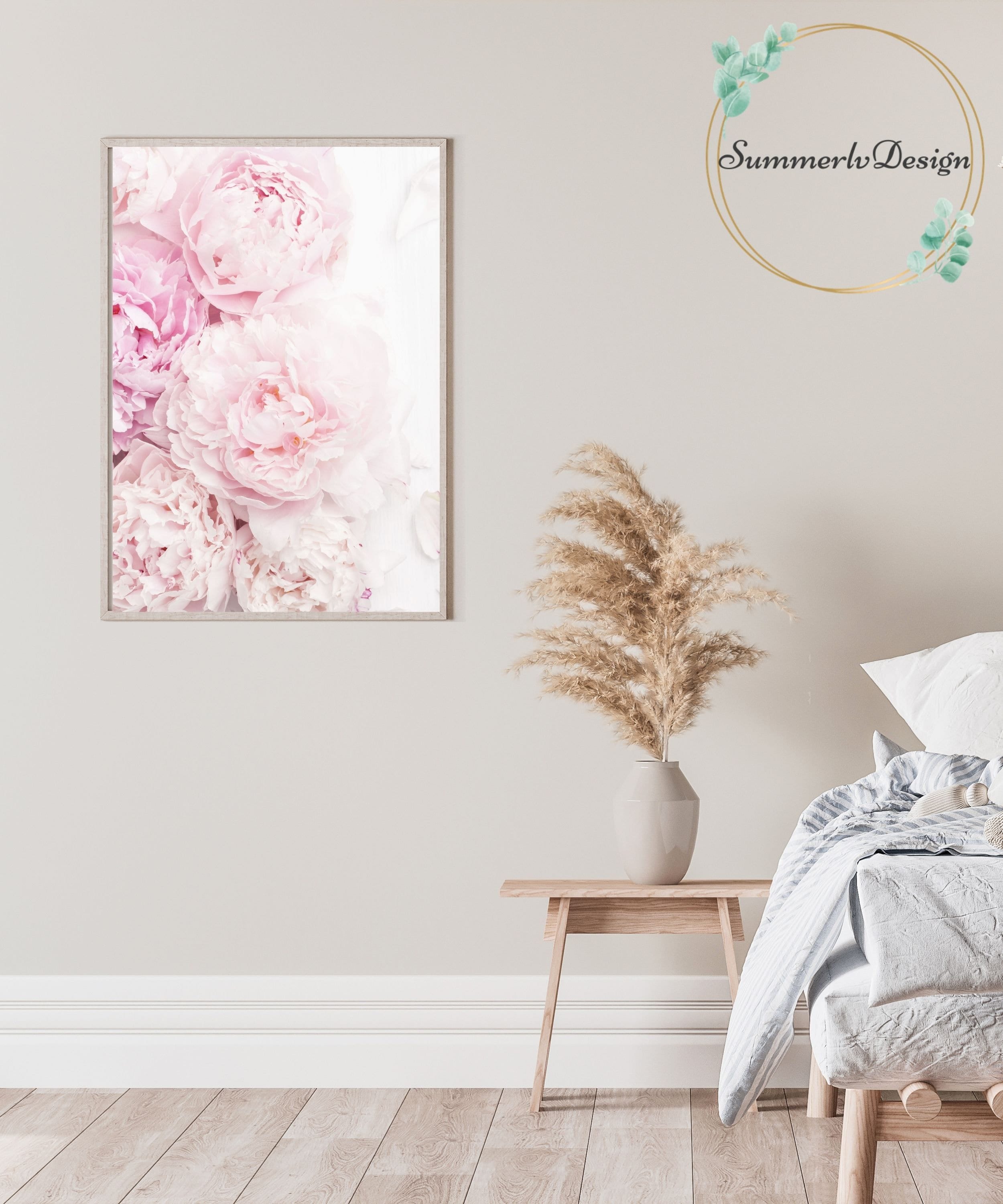 Peony Wall Art Set of 2 Prints, Pink Flower Prints 2 Piece Wall Art ...