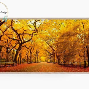 Samsung Frame TV Art, Fall Foliage in the Park, Frame TV Art, Autumn Landscape, Digital Art for Frame tv