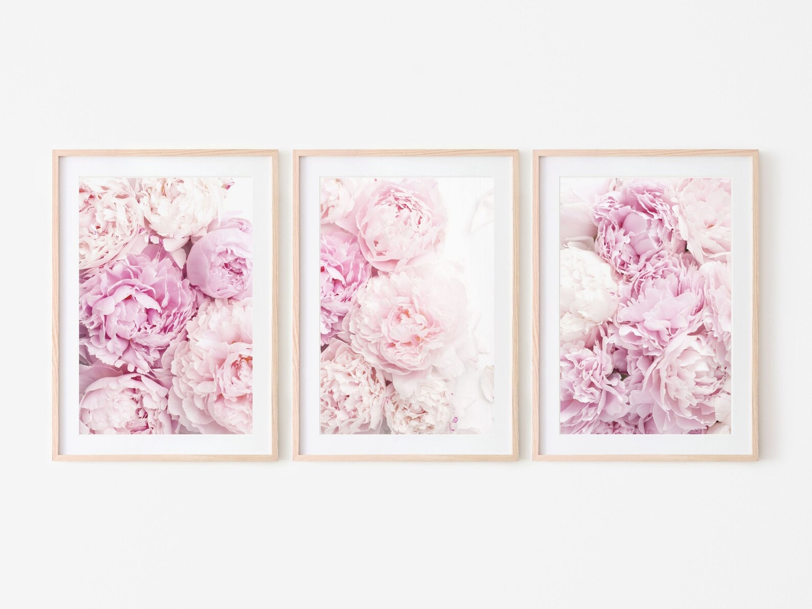 Peony Wall Art Set of 3 Prints, Pink Flower Prints 3 Piece Wall Art ...