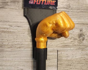 Back to the future Biff Tannen cane fist bttf prop with display hanger!