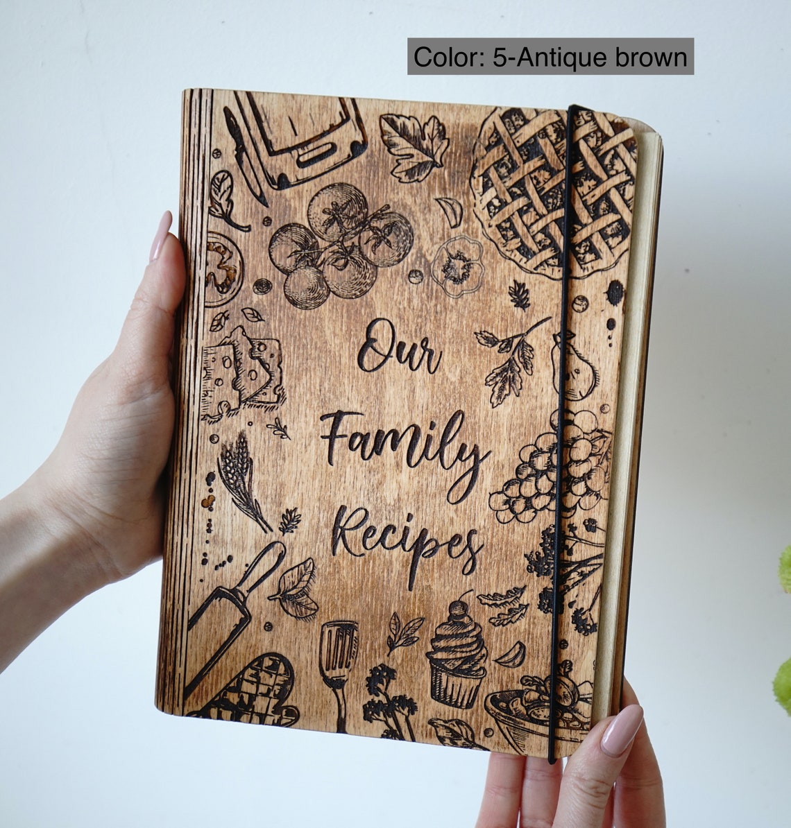 Personalized Recipes Book Wooden Recipe Book A5 Recipes Wood | Etsy
