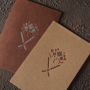 Carte Célébrer Blooming | avec enveloppe | Célébration | bouquet de fleurs | Fait main | Papeterie pour presse écrite | Jeu de lettres | Japon