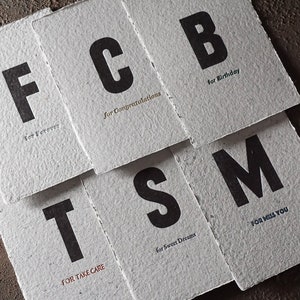 Type de carte en bois | Carte typographique | carte postale | Réutilisez le papier | Jeu de 6 cartes | Fait main | Papeterie pour presse écrite | Jeu de lettres | Japon