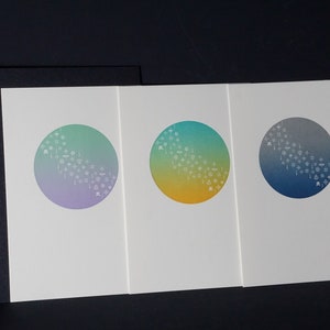 Carte Planétarium | 3 variantes de couleurs Ensemble | avec enveloppe | Graduation Fait main | Papeterie pour presse écrite | Jeu de lettres | Japon