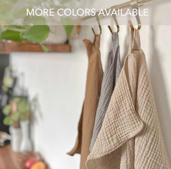 TOWEL WITH LOOP for Hanging Thin Very Lightweight Gauze 3 Sizes Available Soft Cotton Muslin Minimalist Simple Style Crinkle Texture Etsy