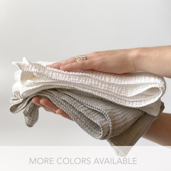 Set of 2 Medium THIN Muslin Gauze Towels 24X40 / 2 Layers of