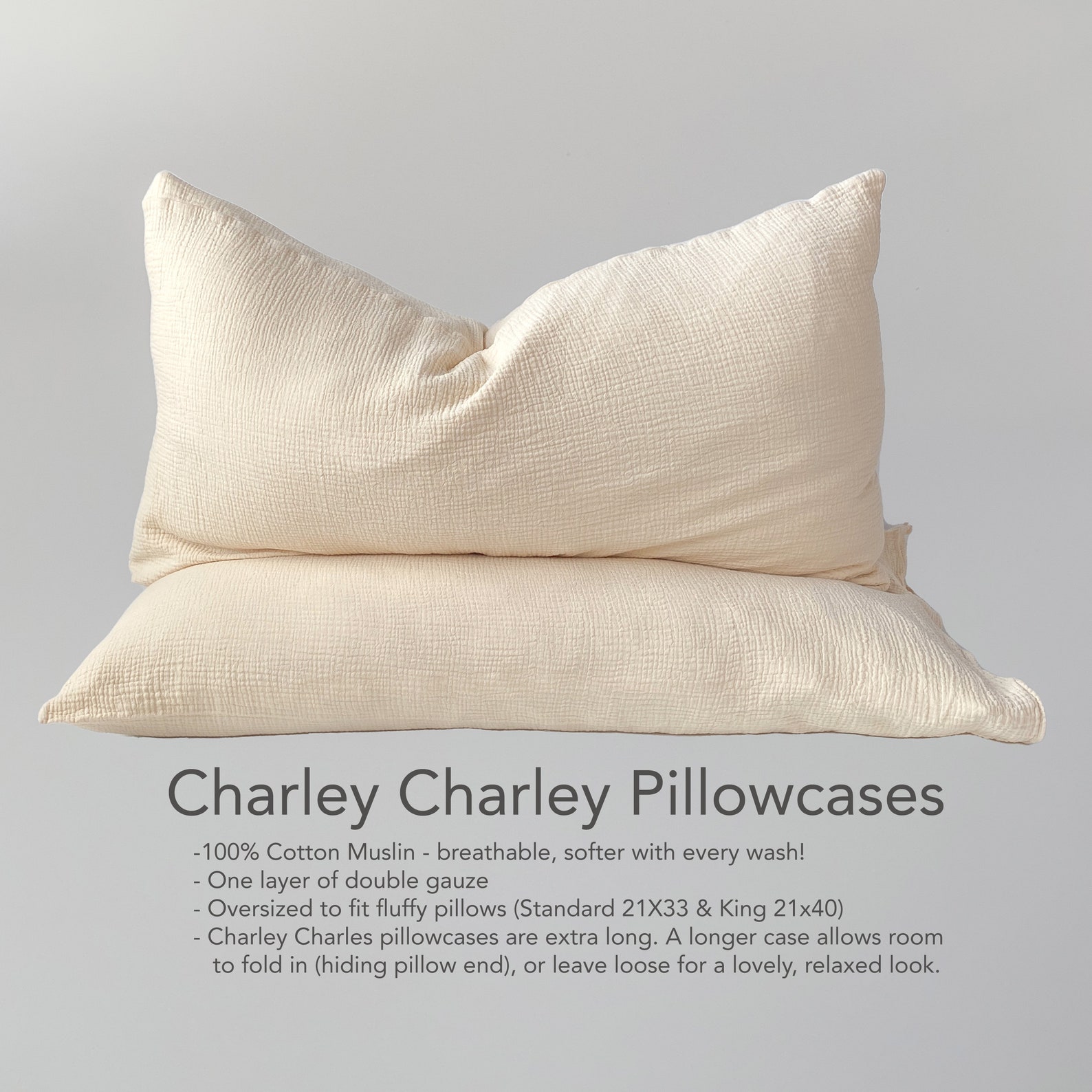 Muslin Pillowcase Cotton Gauze Pillowcase / Standard Etsy