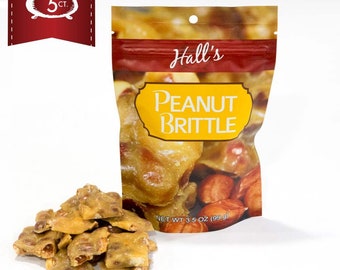 Hall's Peanut Brittle Snack Bags, 3.5 oz (5 count)