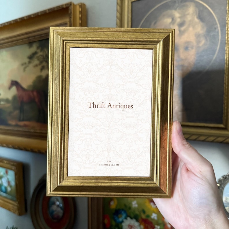 Vintage Inspired Gold Tone Picture Frame: 4x6 Gallery Wall Art - Etsy